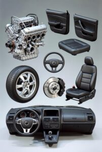 چراغ های ماشین, دنده, داشبورد,گلگیر,سپر به زبان آلمانی